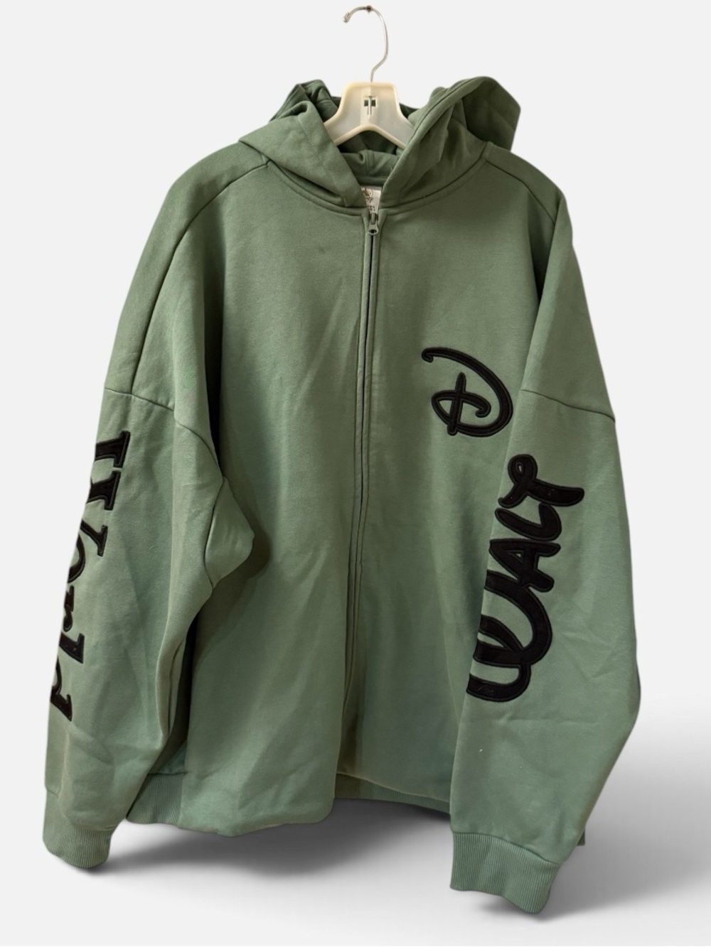 Adult’s Disney Olive Green Zip Hoodie with Black Logo Accents - Size XL - NWT